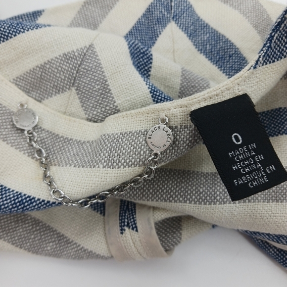 Chico's Vest Blouse Black Label Linen Asymmetrical Chevron Womens Size Small - Picture 5 of 5